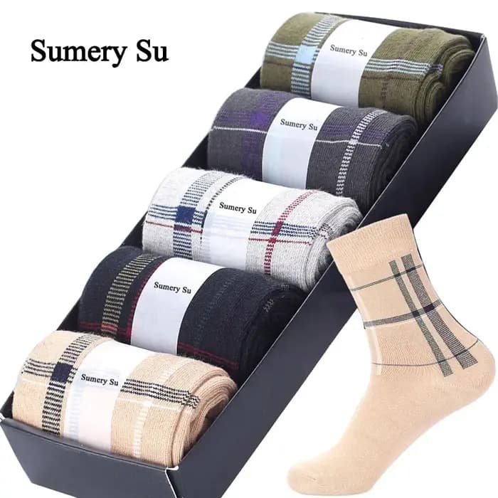 Chaussettes respirantes en coton doux pour hommes, longues, décontractées, saines, robe d'équipage de mariage, cadeau masculin, lot de 5 paires