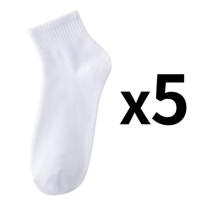 5 paires/lot de chaussettes mi-mollet de couleur unie pour hommes