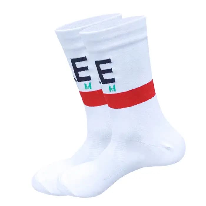 Chaussettes de cyclisme blanches des Émirats-Unis FDJ TEAM, légères, à grande maille, pour vélo vtt, unisexes, à Compression pour adultes, antidérapantes, pour course à pied