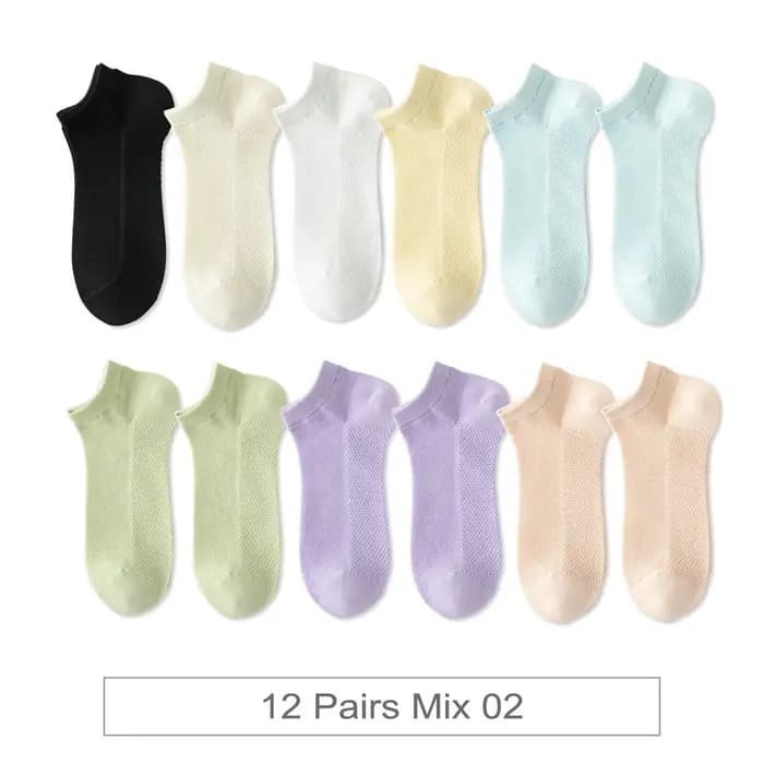 12 paires de nouvelles chaussettes en coton pour femmes
