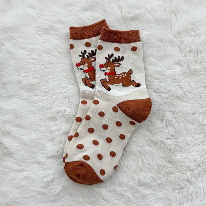 Chaussettes de Noël créatives, chaussettes de dessin animé bonhomme de neige automne-hiver, chaussettes amusantes et tendance pour le Nouvel An européen et américain, Père Noël pour cadeau