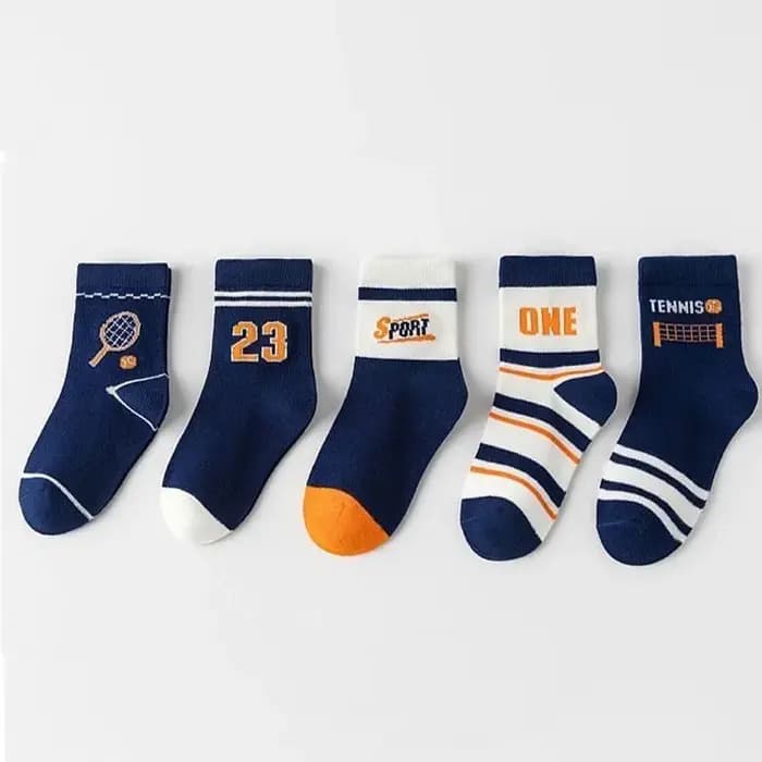 Chaussettes mi-tube en coton respirant pour enfants