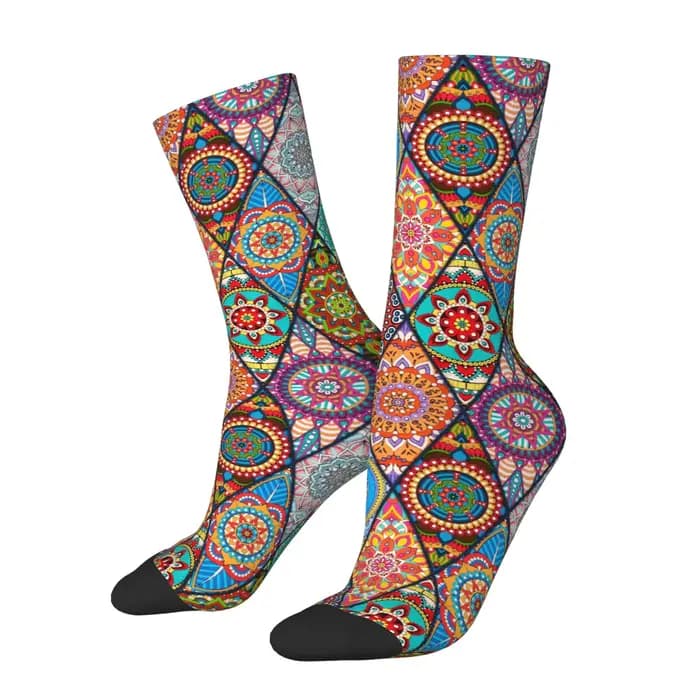Chaussettes bohèmes colorées pour femmes et hommes