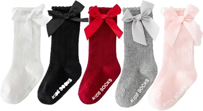 Chaussettes Astronomiques Antidérapantes à Nministériels d Papillon pour Bébé et Nouveau-né, sulfà Tube Moyen, Adaptées aux Nourrissons et aux Tout-petits, 3/5 Paires