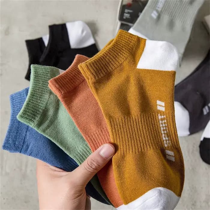 5 paires/pack «Sports» chaussettes d'été pour hommes lettres