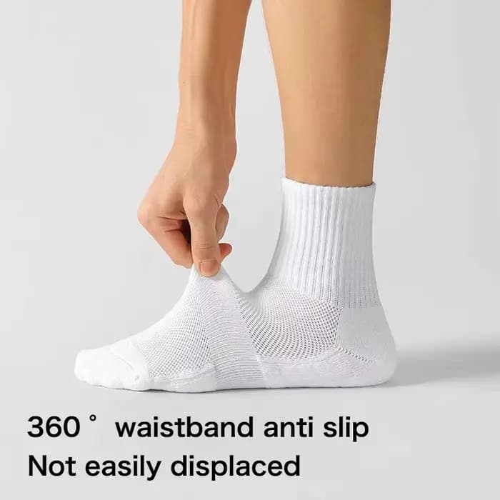 3 paires de chaussettes de sport mi-longues à semelles en serviette pour toutes saisons, couleur pure, déodorantes, absorbant la sueur et respirantes chaussettes mi-mollet noires, absorbant les chocs