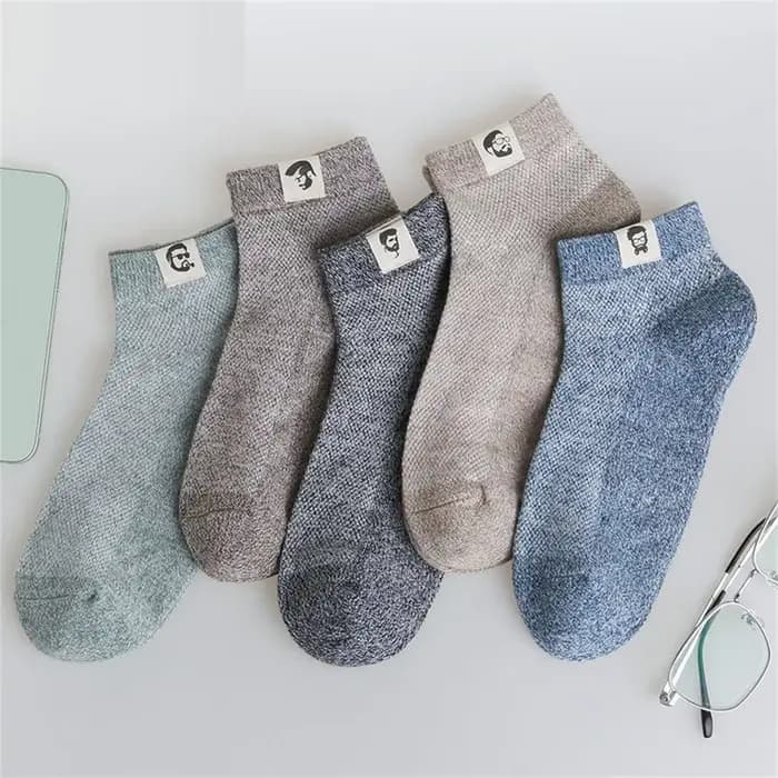 5 paires/pack «Sports» chaussettes d'été pour hommes lettres