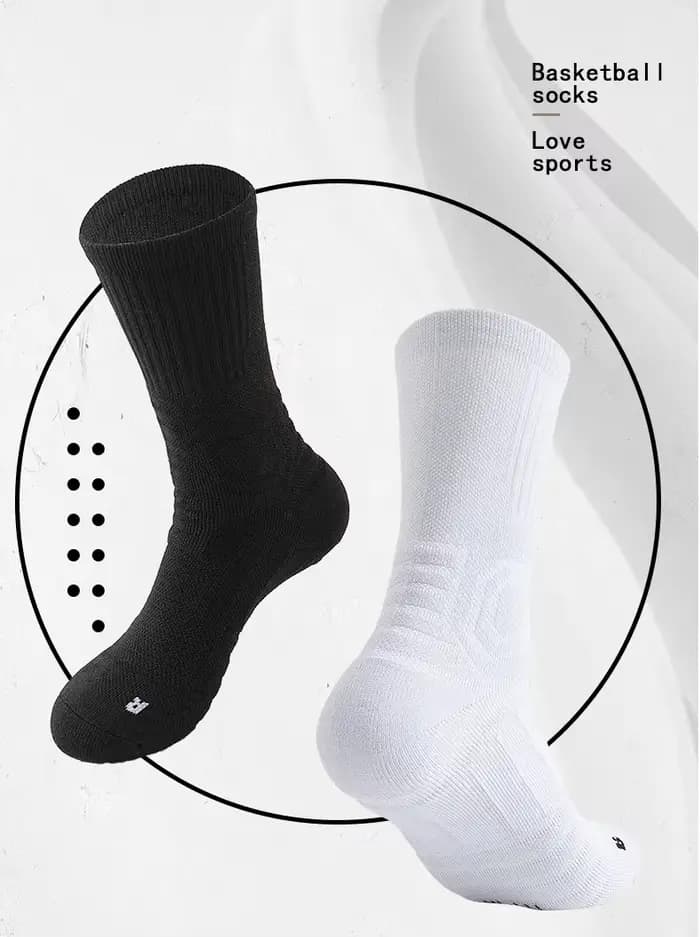 Chaussettes de sport mi-longues pour hommes de haute qualité, confortables et absorbant les chocs, chaussettes de football, chaussettes de basket-ball