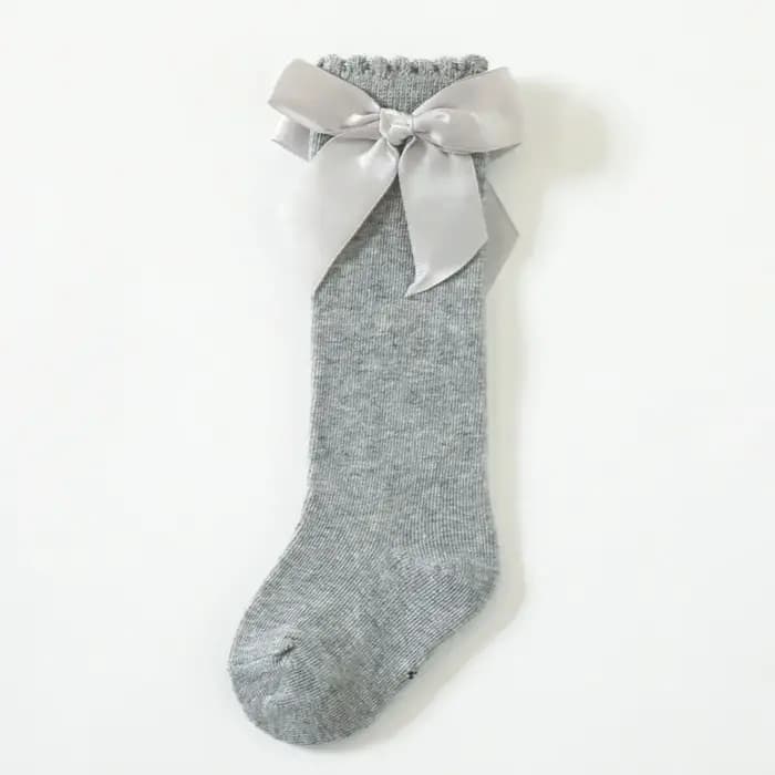 Chaussettes hautes avec nœud au genou pour bébés filles