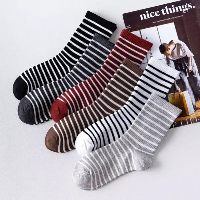 Hommes chaussettes coton respirant coloré blanc noir gris Meias Sox grille rayure décontracté affaires