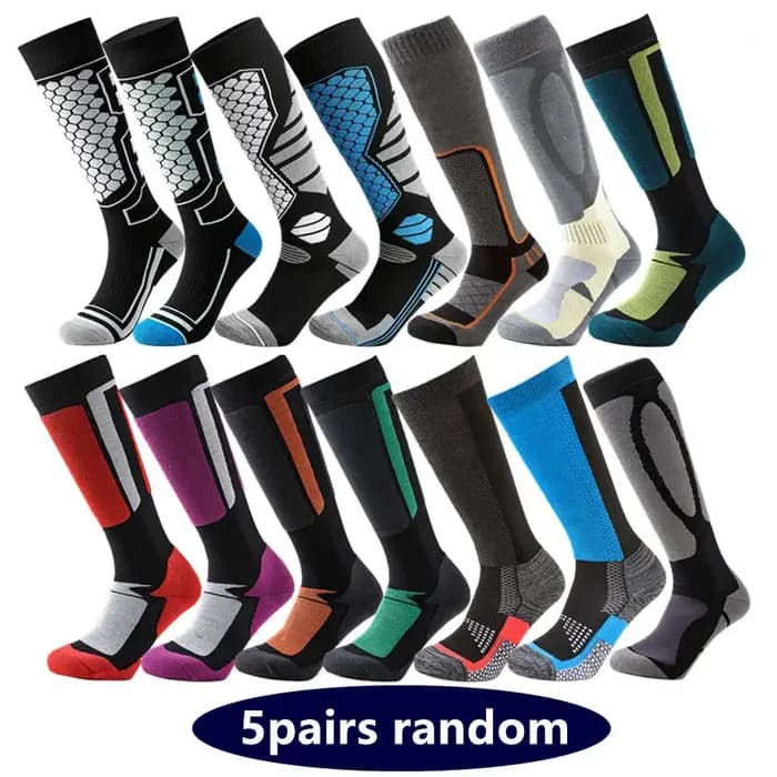 5 paires de chaussettes thermiques aléatoires pour homme et femme