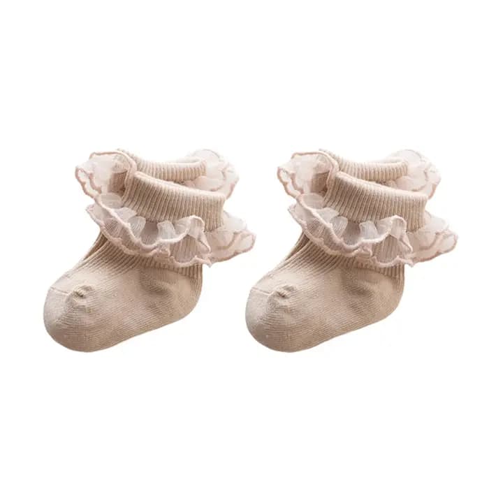 Chaussettes à volants en dentelle coordonnantes pour filles, chaussettes princesse douces pour tout-petits, chaussettes mignonnes pour enfants, printemps et automne, 0-2 ans