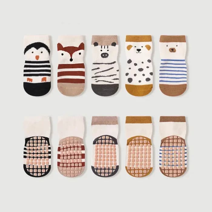 5 paires de chaussettes antidérapantes pour enfants