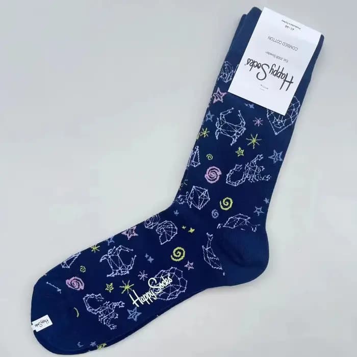Happy Socks Chaussettes mi-tube pour hommes Chaussettes classiques quatre saisons en pur coton TAILLE 41-46