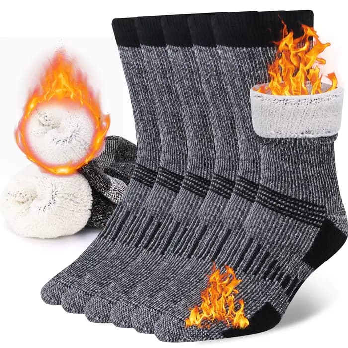 3 paires de chaussettes en laine mérinos pour hommes et femmes, épaisses, thermiques et chaudes, pou