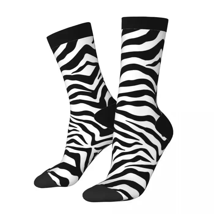 Chaussettes longues à imprimé zèbre Harajuku toutes saisons