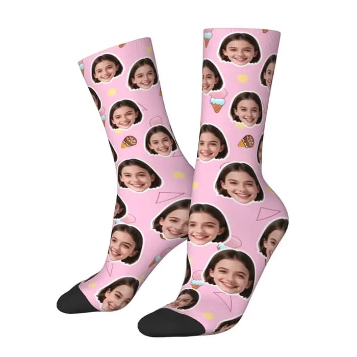 Chaussettes personnalisées en forme de visage, chaussettes unisexes personnalisées à faire soi-même, chaussettes avec photo personnalisée, chaussettes avec photo, chaussettes personnalisées comme cade