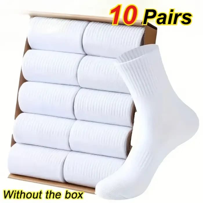 5/10 paires de chaussettes blanches de sport et de loisirs, absorbant la sueur et respirantes, adaptées aux hommes et aux femmes, chaussettes décontractées toutes saisons