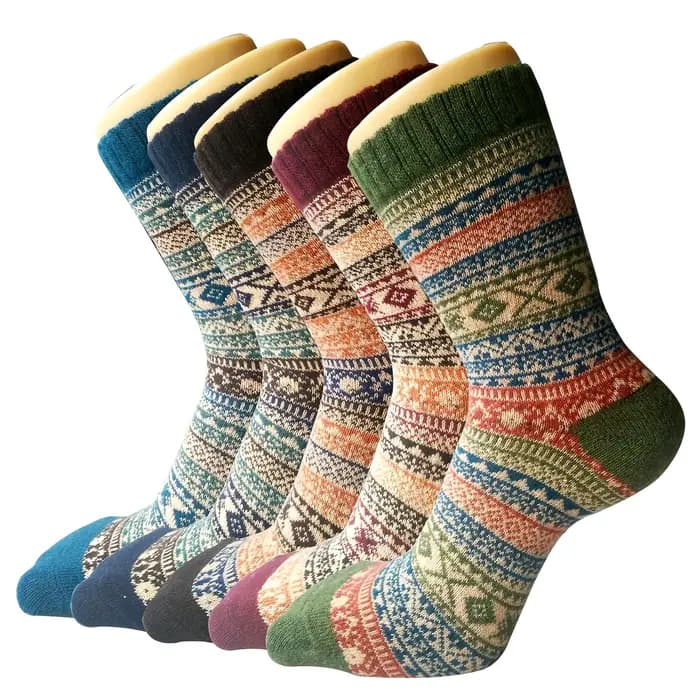 1/2/5 paires de chaussettes en laine pour femmes