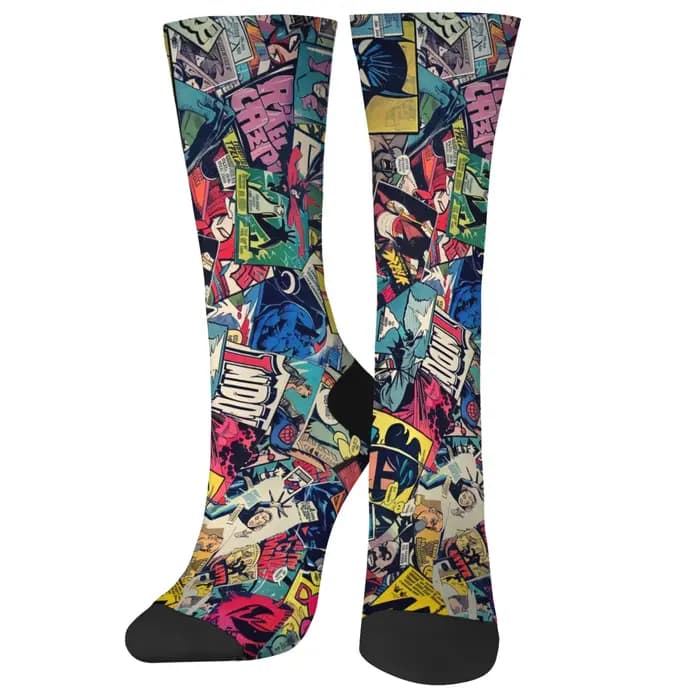 Harajuku Hip Hop rétro bande dessinée impression chaussettes nouveauté heureux drôle équipage