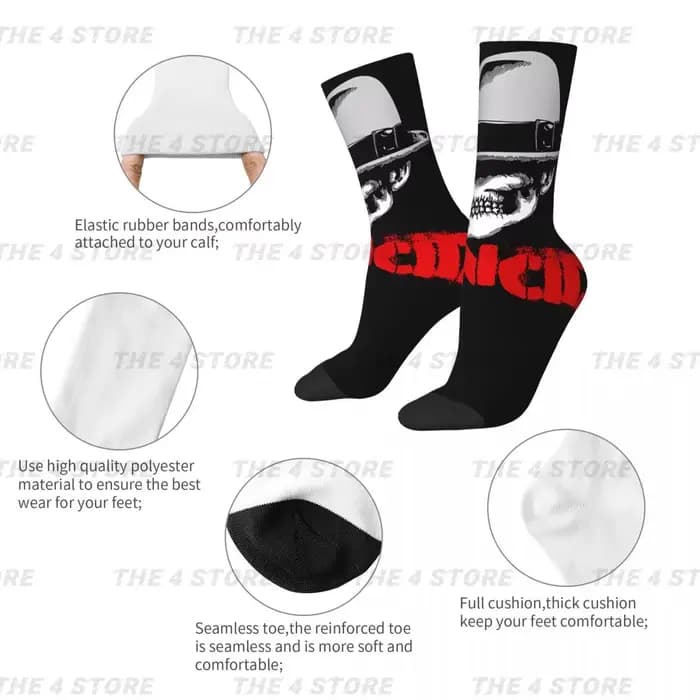 Rock Rancid Punk – chaussettes imprimées en fibre de polyester haute élasticité pour hommes et femmes