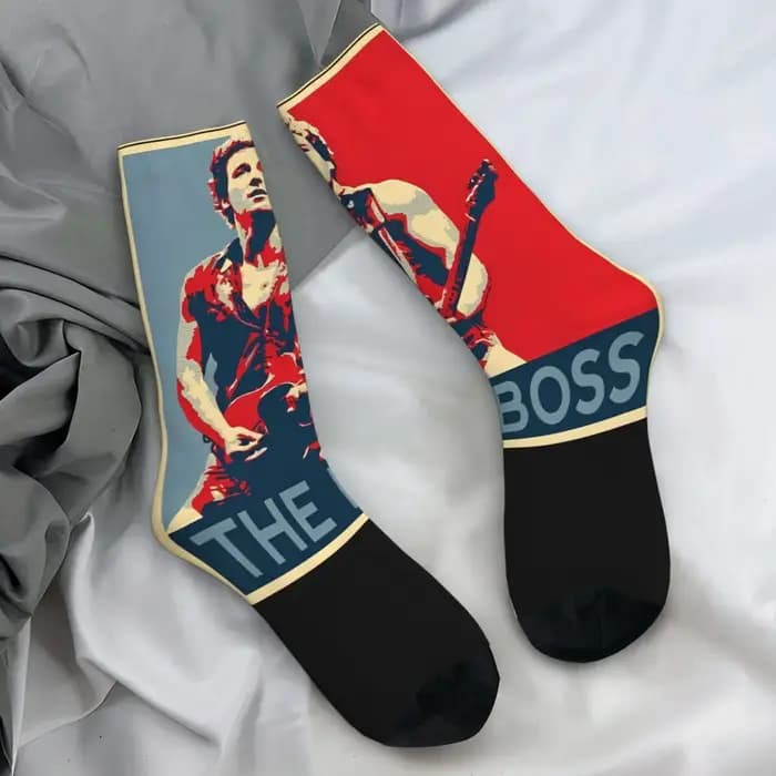 Bruces Springsteen 2024 chaussettes de tournée mondiale bas drôles automne anti-dérapant hommes