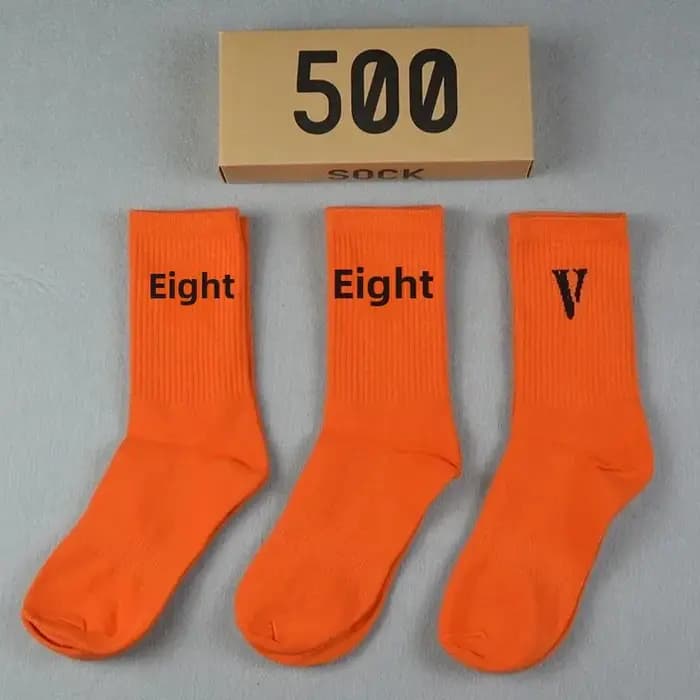 Chaussettes Tube longues en boîte Vlone lettre imprimée Style de rue sport