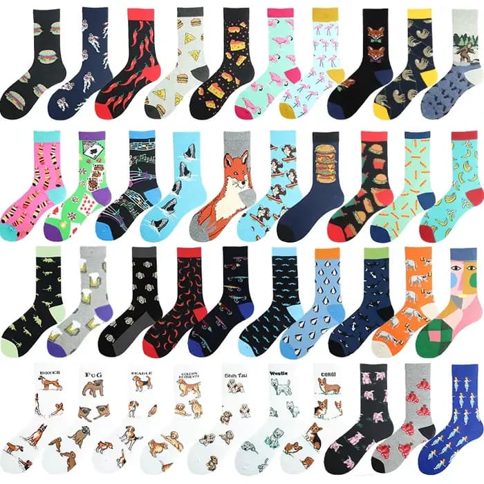 Nouveauté Chili flamants Sokken fromage Pizza requin désisgn Hip Hop chaussettes drôles hommes Happy Crew Harajuku unisexe Skateboard Skarpetki