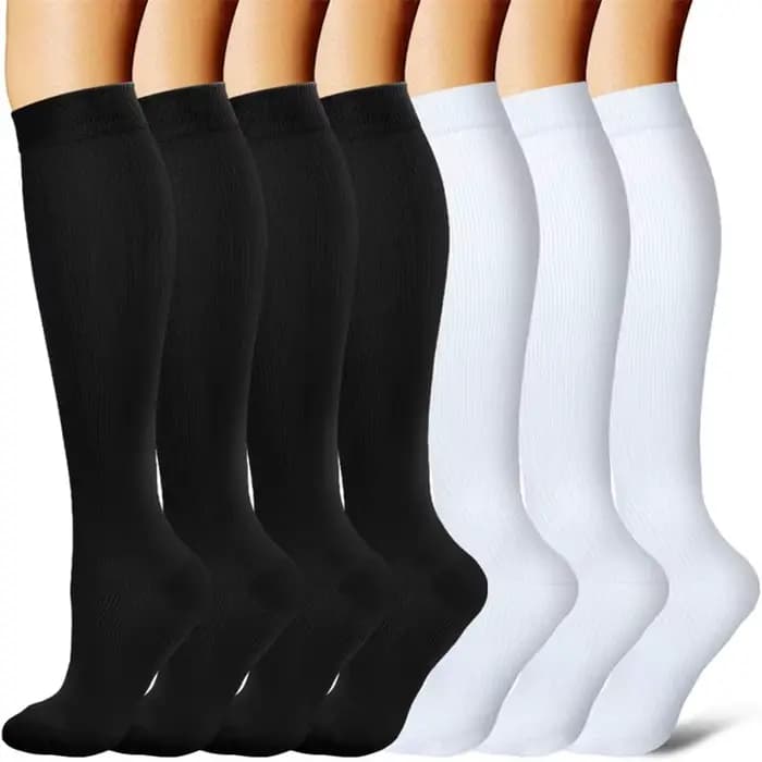 7 paires de chaussettes de compression pour femmes et hommes