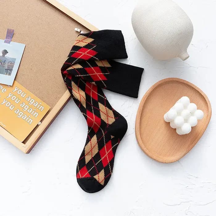 Chaussettes rétro en Jacquard à motif de diamant pour femmes