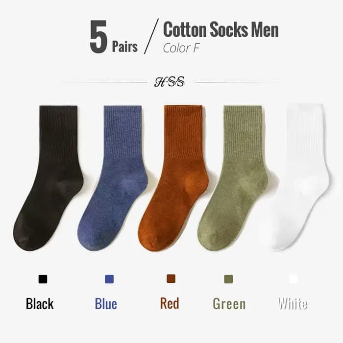 5/10 paires 95% coton peigné chaussettes hommes robe d'affaires