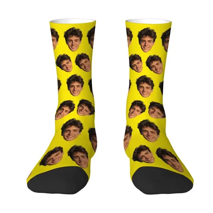 Chaussettes personnalisées avec photo de visage d'avatar pour hommes