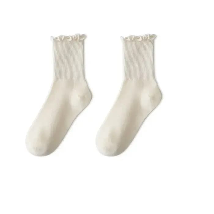 1/3/5 paires coton volants cheville chaussettes femmes Lolita mignon Kawaii coréen bas fille printemps noir blanc moyen Tube japonais Sox