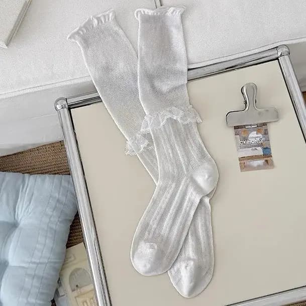 Chaussettes empilées à hauteur de mollet pour femmes