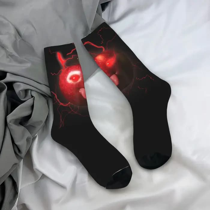 Drôle idiot Ai Apple Gen Z Meme cerveau humour langue sur bas chaussettes élégantes hiver
