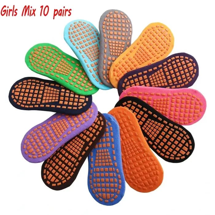 10 paires enfants adultes chaussettes antidérapantes Parent-enfant Trampoline chaussette coton