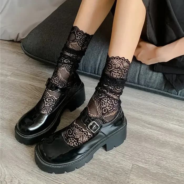Chaussettes Sexy en dentelle florale pour femmes