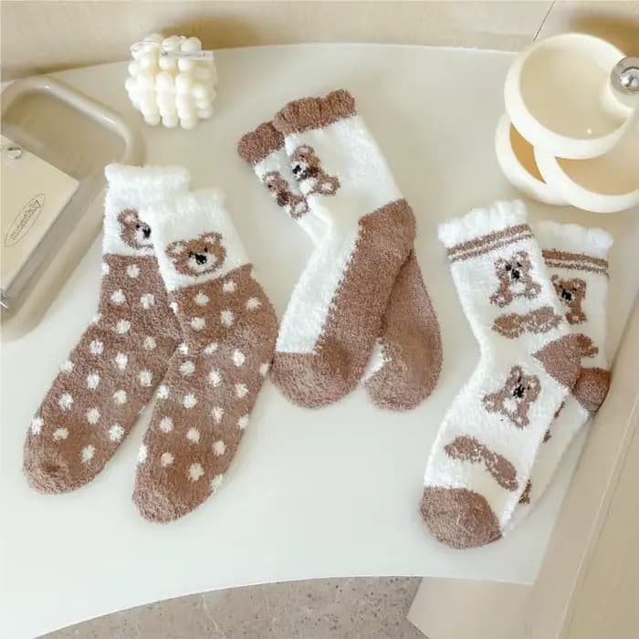 Chaussettes de couchage en velours pour femmes