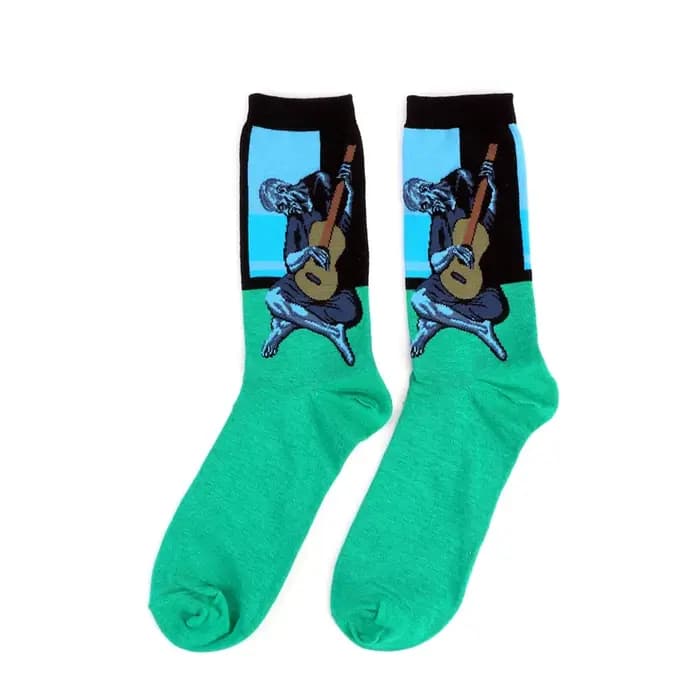 Chaussettes rétro de la série de peinture à l'huile de renommée mondiale pour hommes et femmes
