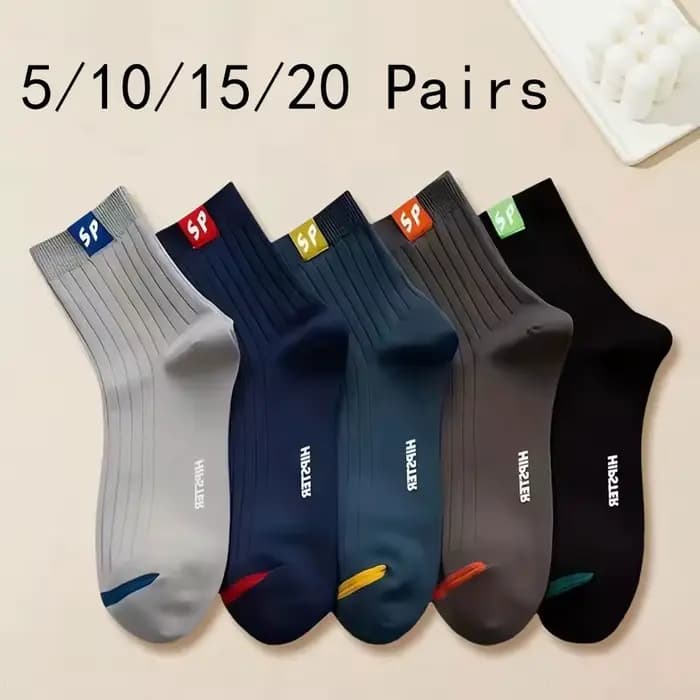 5/10/15/20 paires hommes chaussettes respirant coton bas de sport confortable