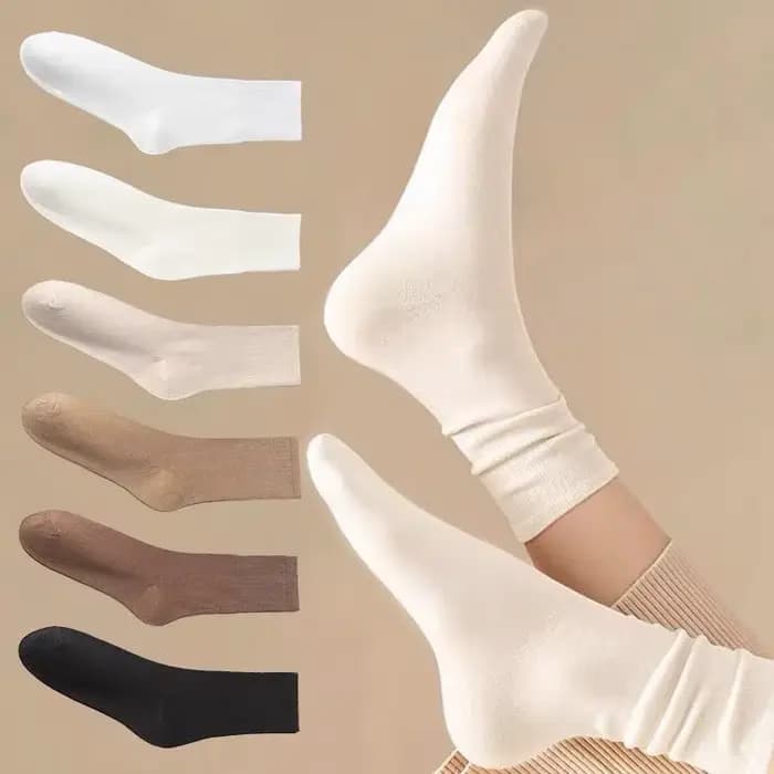 3/6/12 paires de chaussettes mi-tube simples et confortables pour femmes