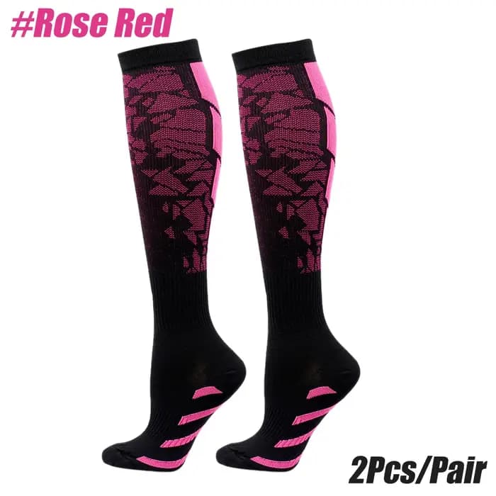 1 paire de chaussettes de compression de sport pour femmes et hommes-chaussettes de soutien des mollets pour la course à pied infirmières vol grossesse Circulation athlétique