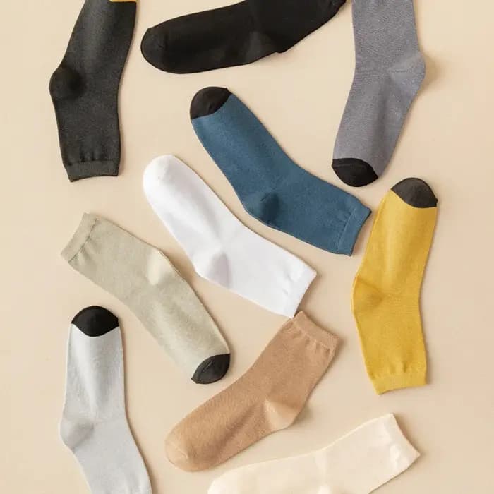 10 paires de chaussettes 100% coton, semelle intermédiaire rayée quatre saisons pour hommes, chaussettes de sport respirantes en coton absorbant la sueur
