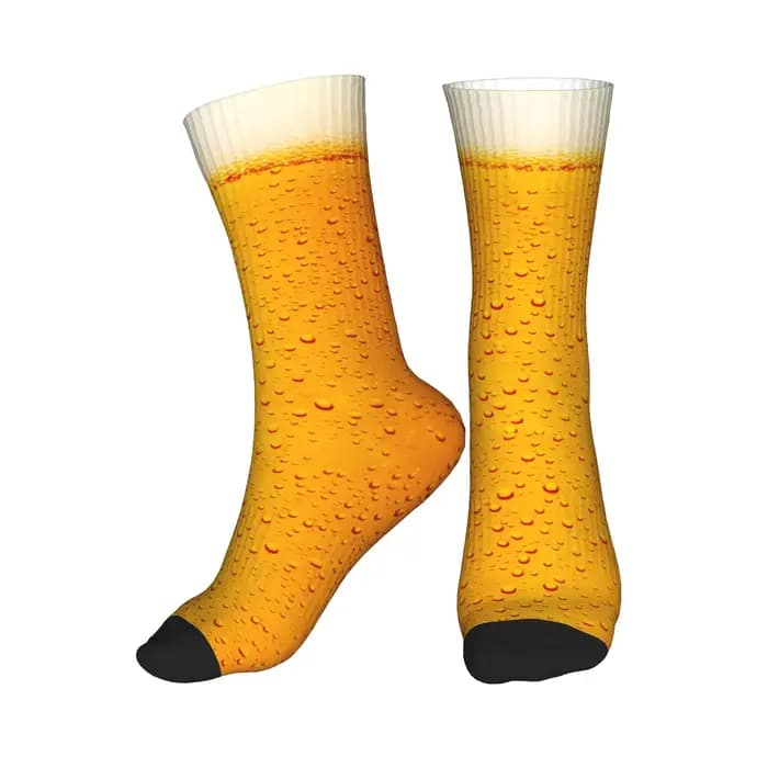 Chaussettes unisexes pour hommes avec motif de bulles de bière