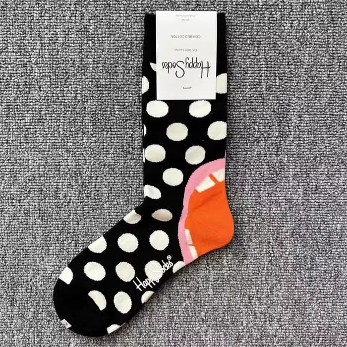 Taille 36-40 personnalité des femmes adultes quatre saisons épais mi-tube chaussettes couleur artistique à pois pur