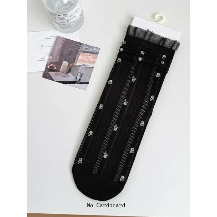 Chaussettes fines à fleurs en dentelle pour femmes, chaussettes longues respirantes pour filles, à la mode, nouvelle collection printemps-été