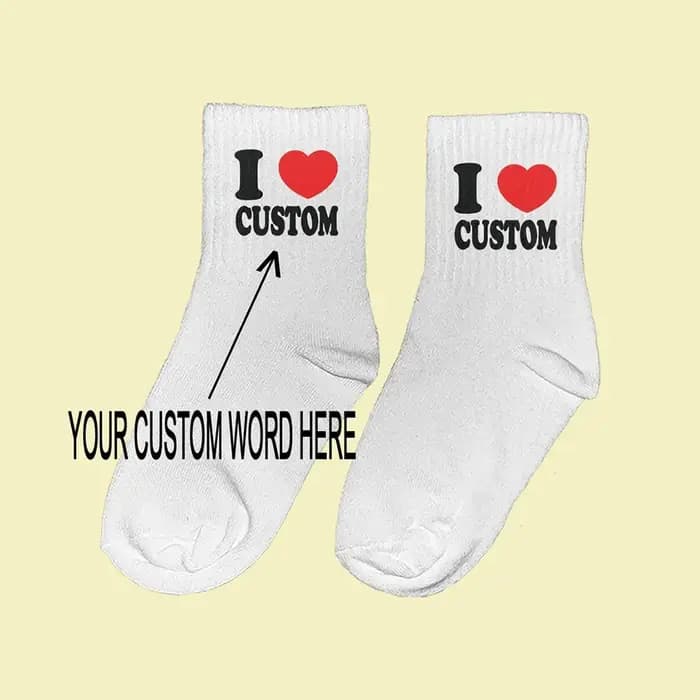 Personnalisé j'aime mot personnalisé chaussettes saint valentin enterrement de vie de jeune fille fête nuptiale mariage fiançailles proposition présent