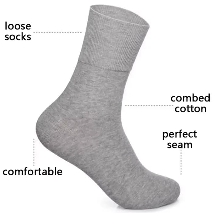 5 paires de chaussettes moyennes pour diabétiques en coton de qualité pour femmes