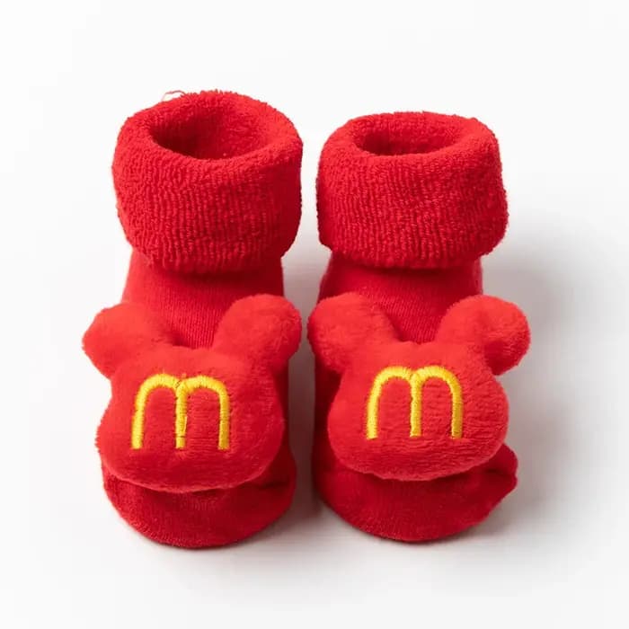 Chaussettes de noël pour enfants, chaussettes pour filles et garçons, antidérapantes, en coton imprimé, pour bébés, nouveau-nés, chaussettes courtes pour nourrissons, vêtements