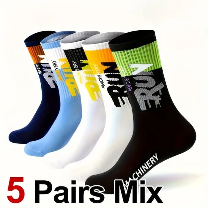 5/10 paires de chaussettes mi-hautes pour hommes